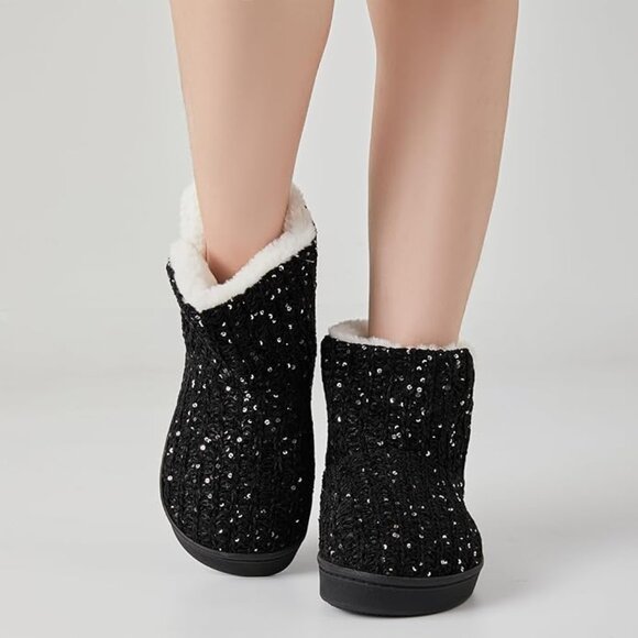 Warm Chenille Knit Bootie Slippers - Picture 7 of 7